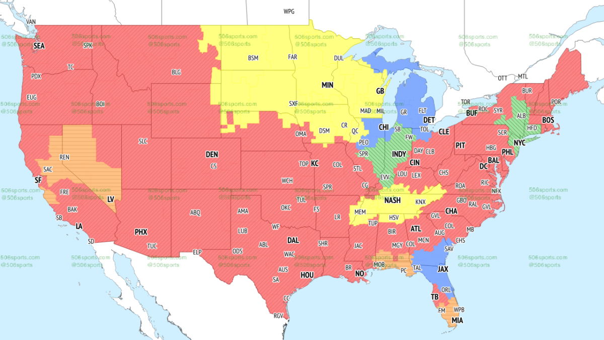 Jaguars vs. Lions: Week 11 TV broadcast map