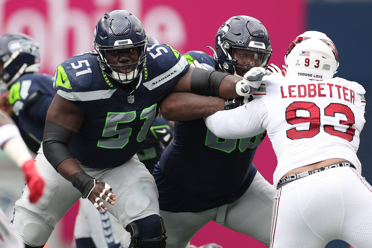 How good was Seahawks C Olu Oluwatimi in 2023 as a rookie?