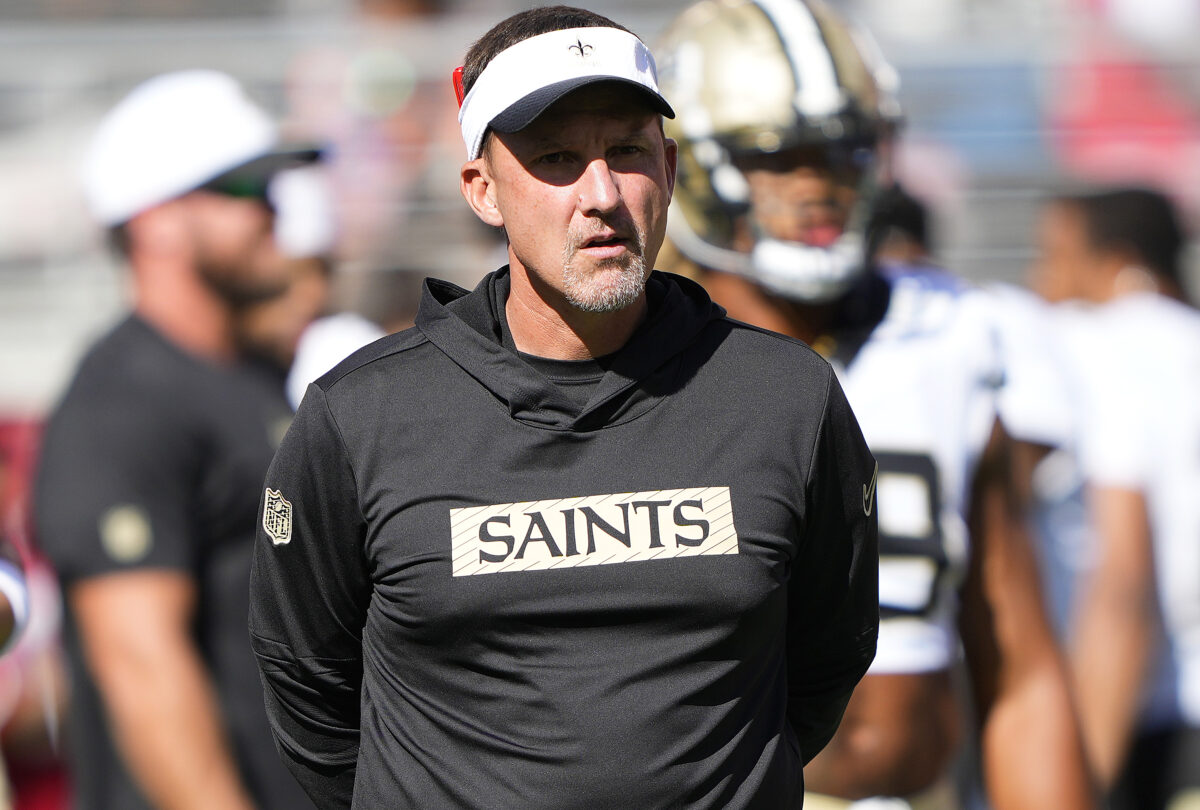 Dennis Allen reacts to being dismissed by the Saints