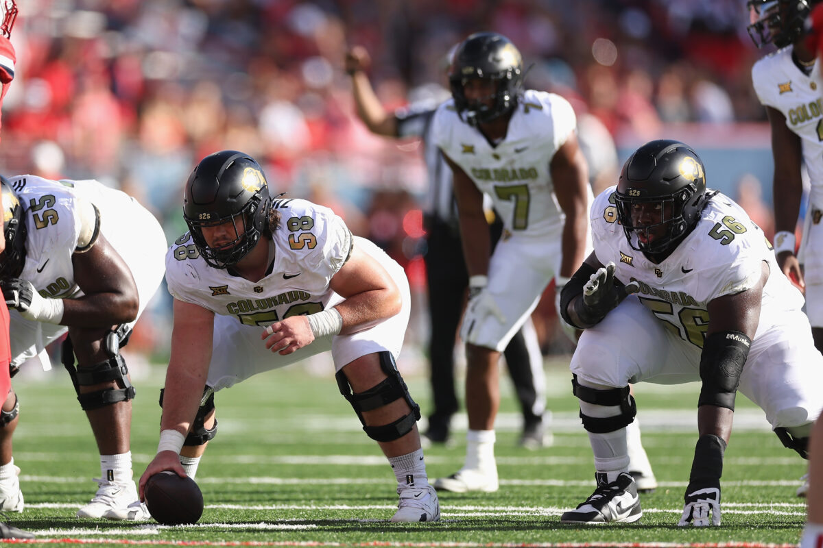 Colorado lineman Tyler Brown practicing as two-way player