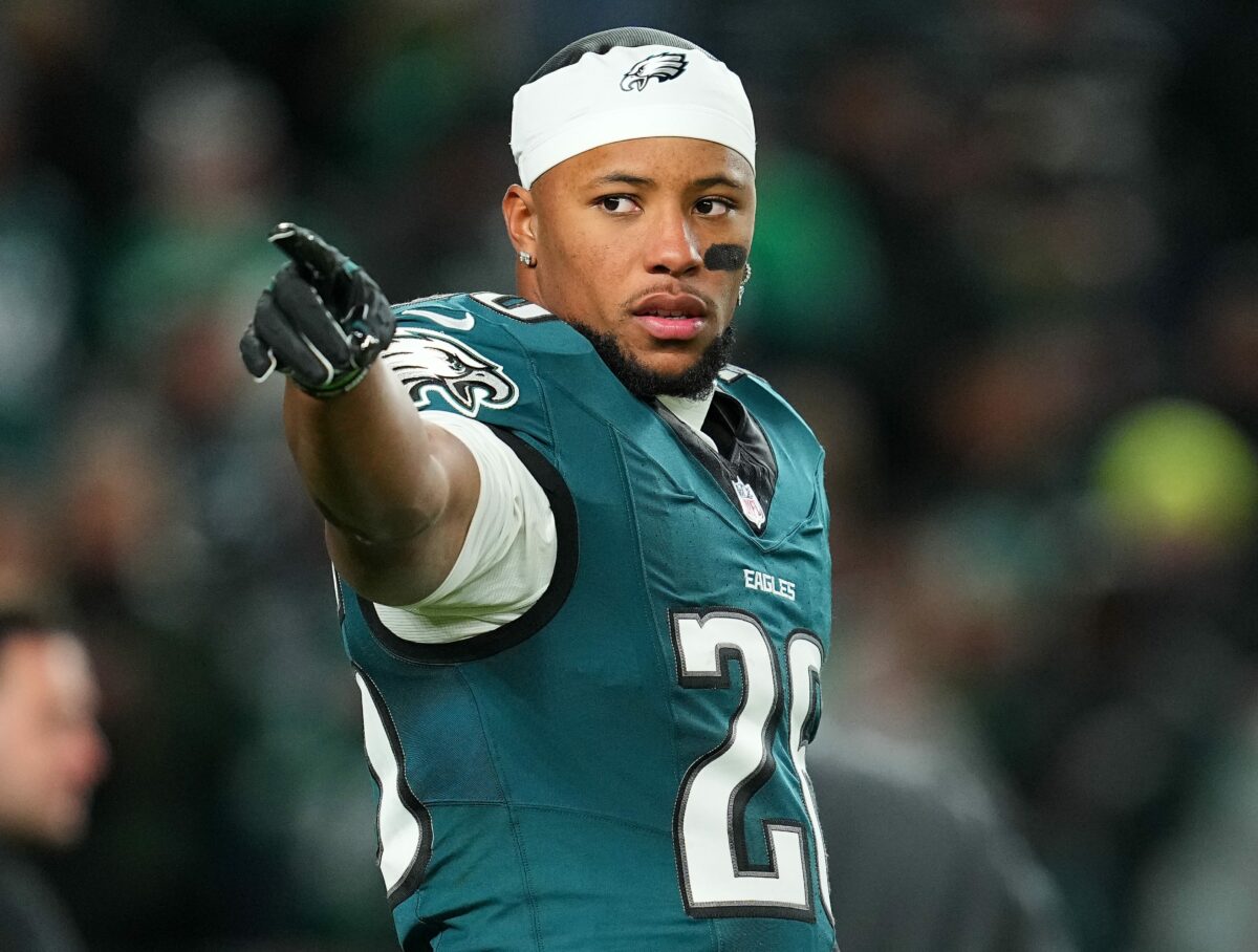 Eagles RB Saquon Barkley goes over 1,000-yards rushing in game vs. Commanders