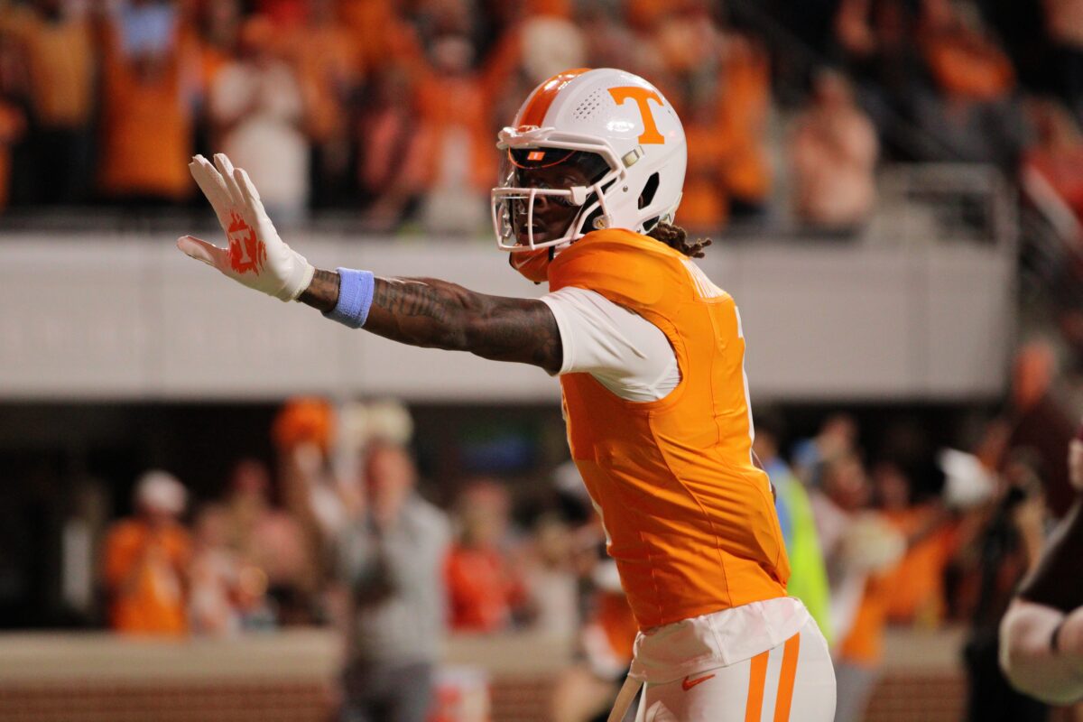 Photos of Tennessee football wearing Summitt Blue versus Mississippi State