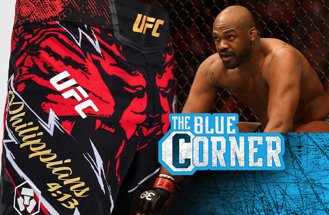 Photos: Jon Jones’ UFC 309 custom Venum fight shorts feature tattooed Bible verse, roaring lion heads