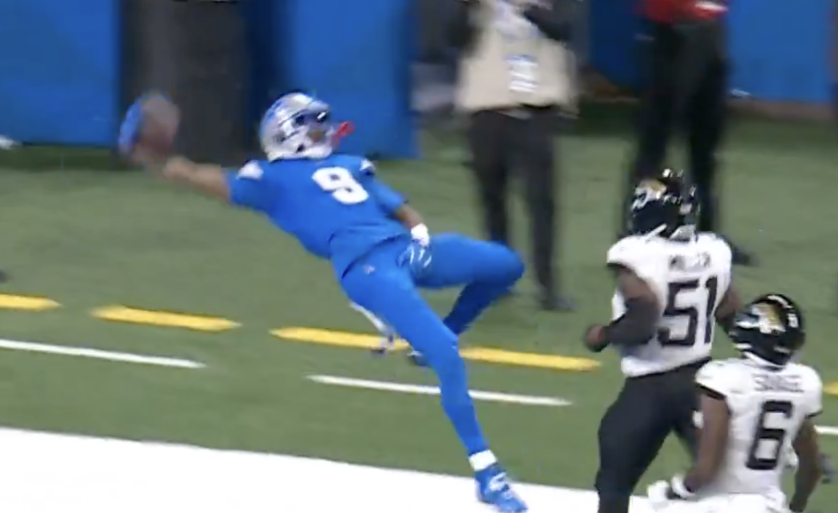 Jameson Williams hilariously channeled Marshawn Lynch on an electric TD vs. the Jaguars