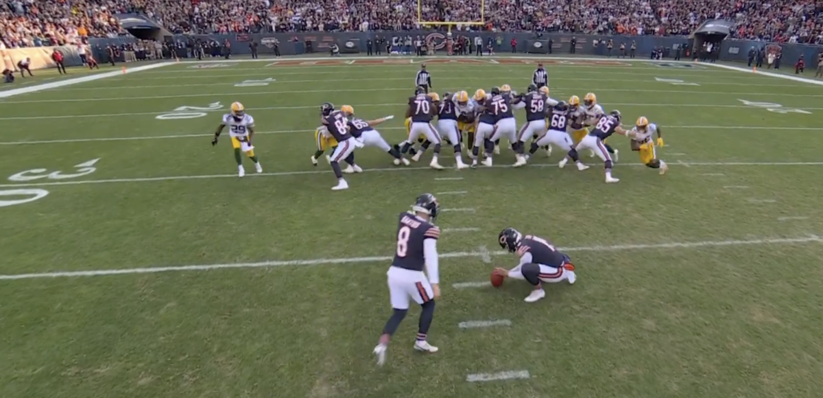 Bears coach Matt Eberflus is protesting to the NFL that the refs missed a penalty on the Packers’ winning FG block