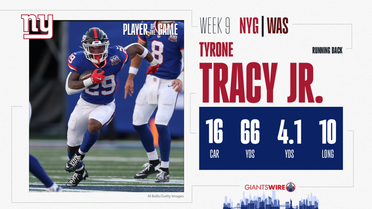 Giants vs. Commanders Player of the Game: Tyrone Tracy Jr.