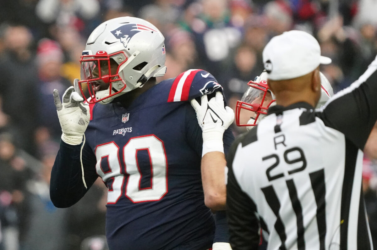 Patriots DT Davon Godchaux reacts to Christian Barmore’s return