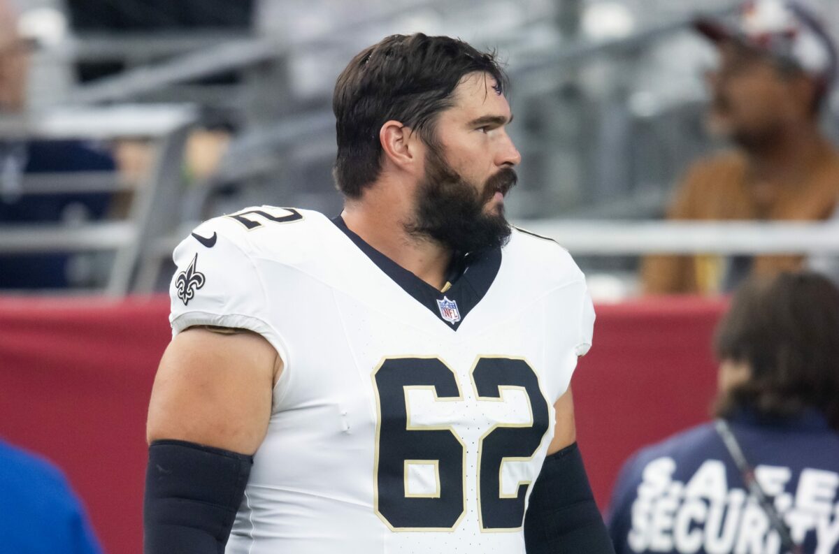 Saints center Lucas Patrick questionable to return vs. Panthers with calf injury