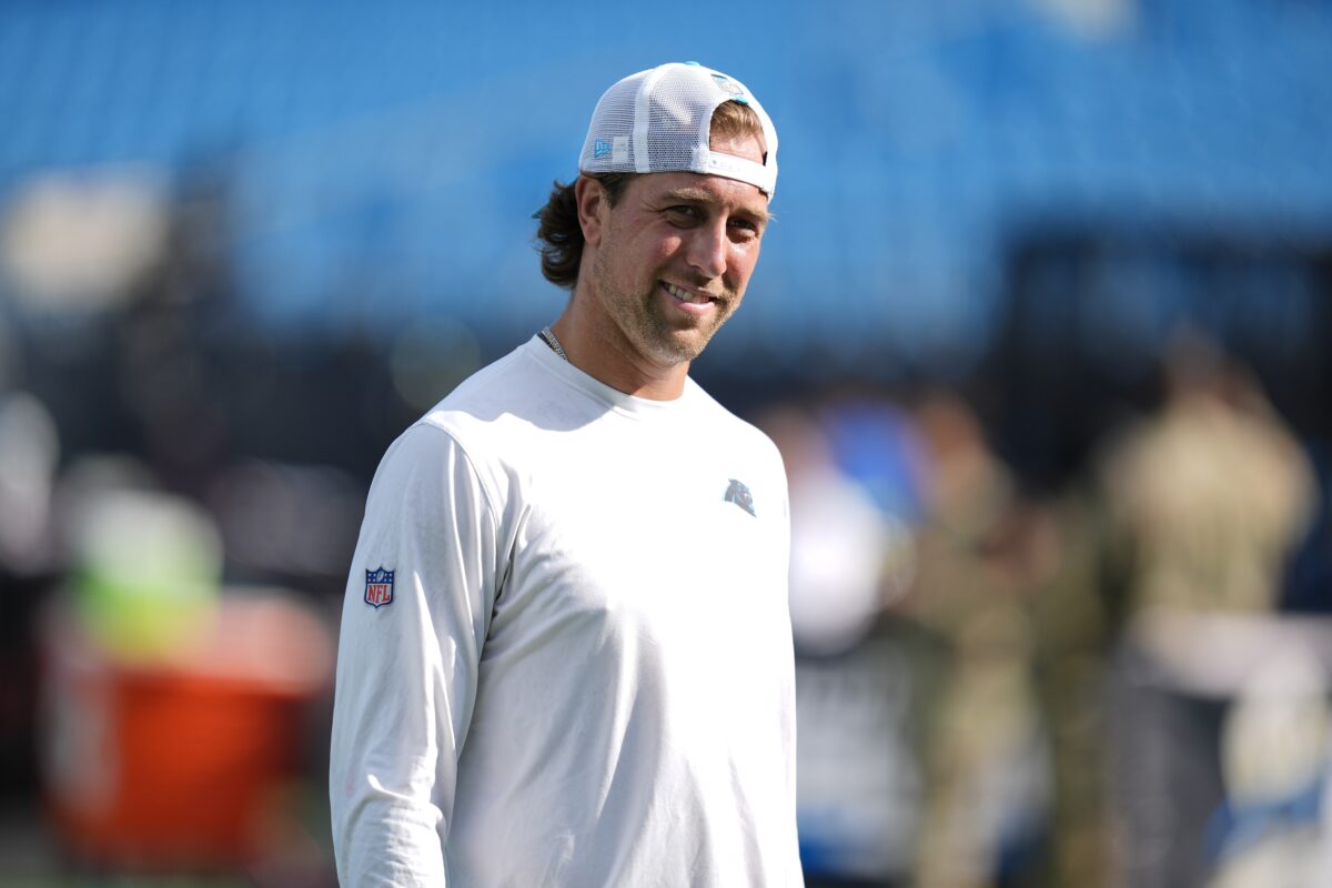 Panthers WR Adam Thielen is asked about possibility of being traded