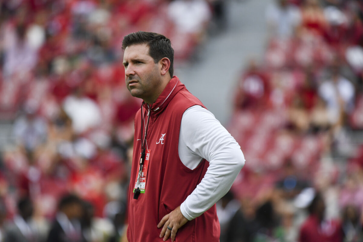 Alabama OC Nick Sheridan comments on coming down to field during LSU win