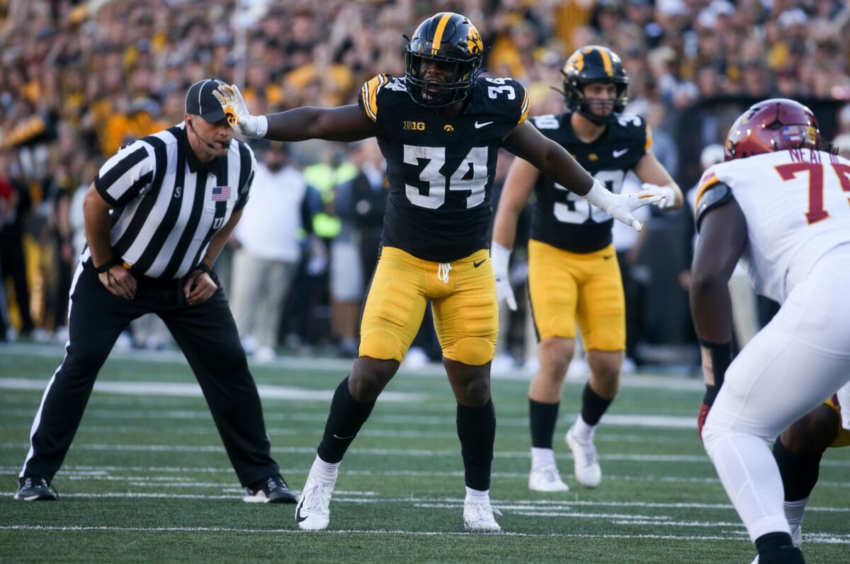 Iowa football LB Jay Higgins named a Chuck Bednarik Award Semifinalist