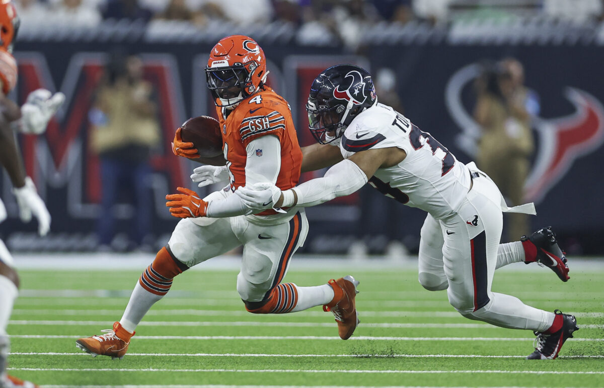 Watch: Texans LB records first career interception vs. Lions