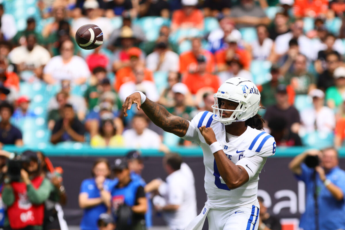 Duke’s Maalik Murphy secures first career 300-yard game in loss to Miami