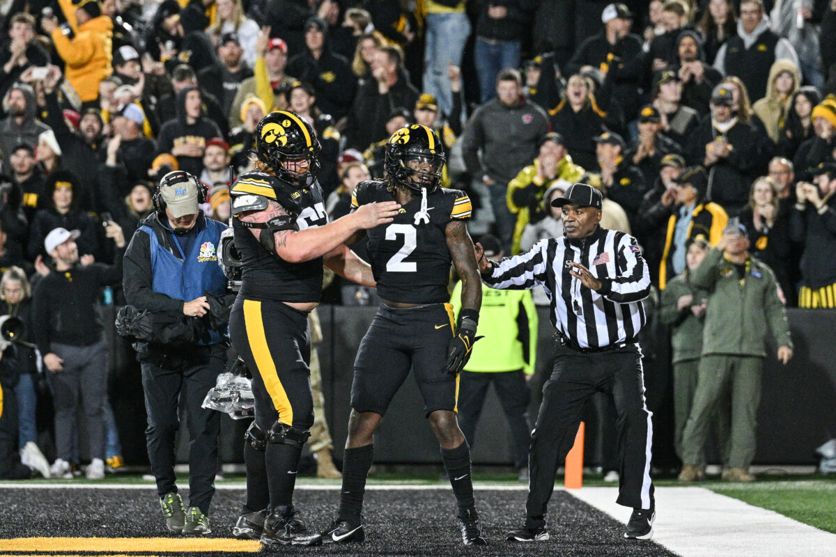 Iowa running back on the cusp of a program record after 42-10 win over Wisconsin