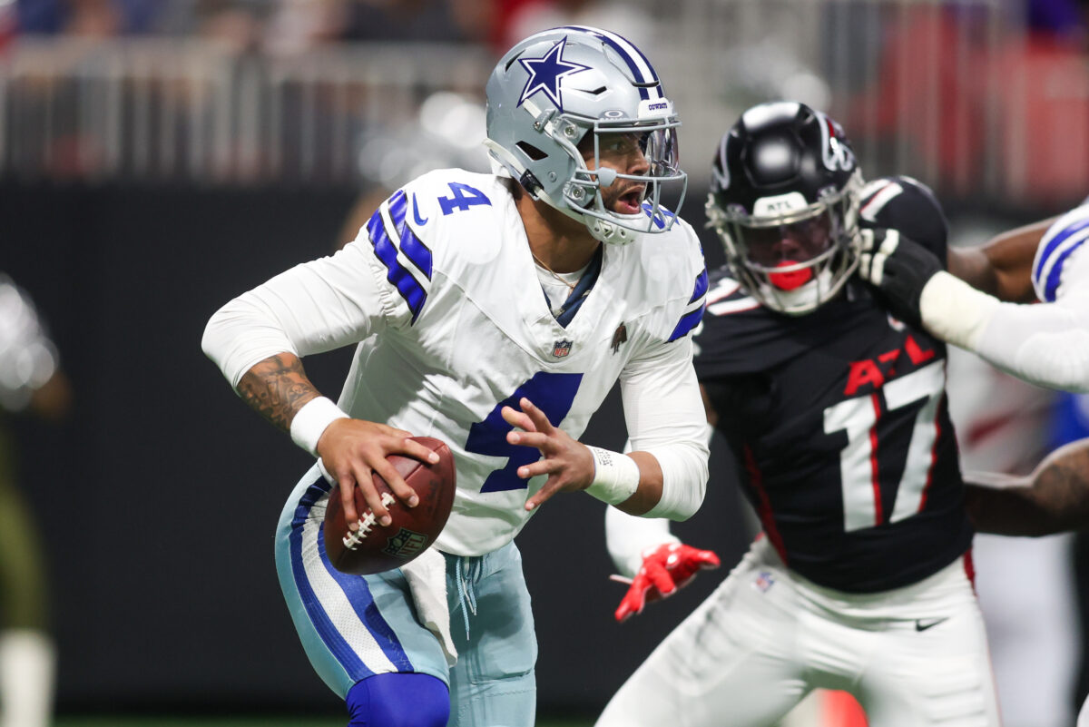 Cowboys Dak Prescott out for remainder of Falcons game, will Trey Lance play?