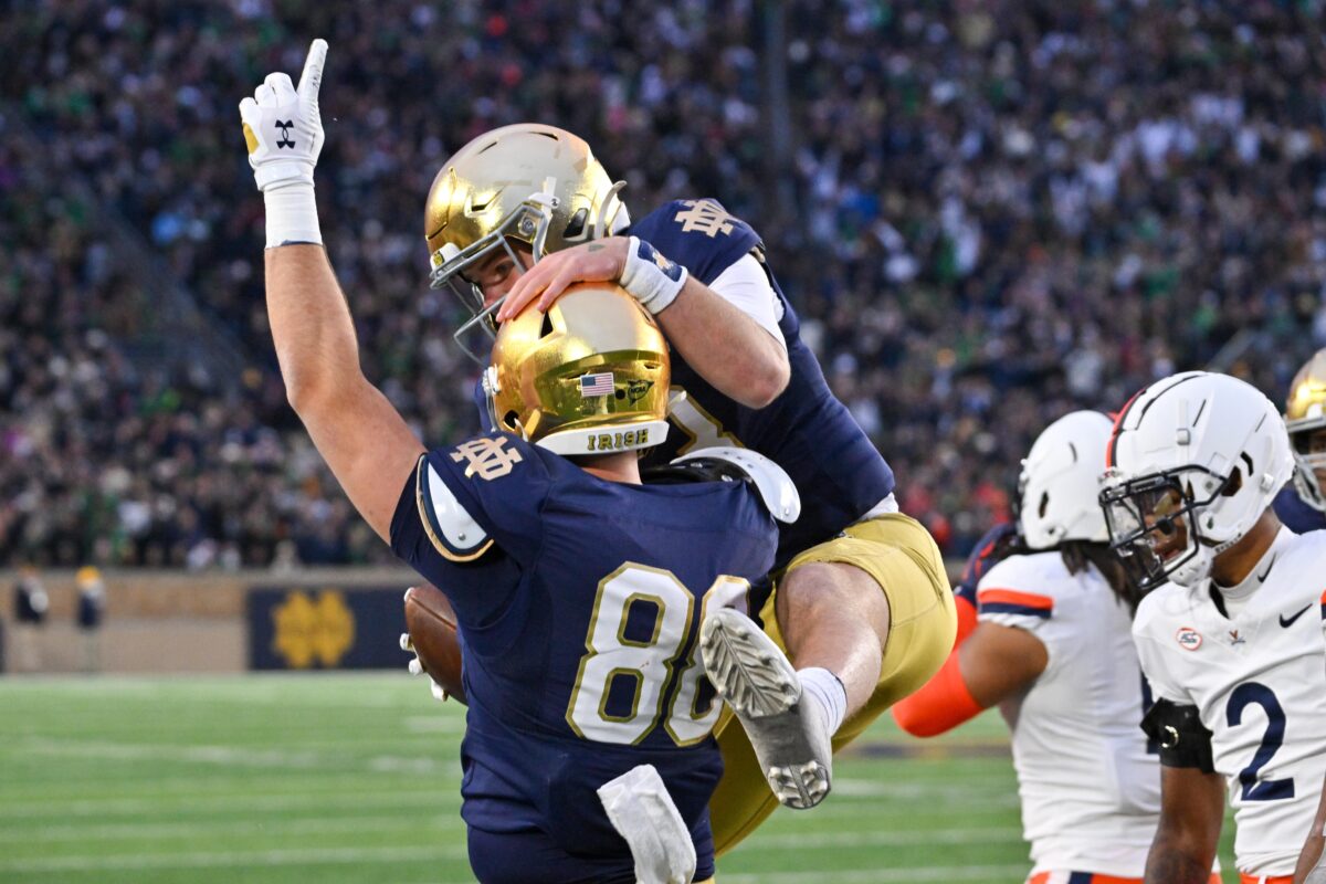 Notre Dame Week 14 highlight: Riley Leonard finds Mitchell Evans for key TD