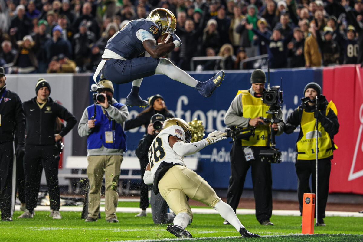 Notre Dame Week 14 highlight: Jeremiyah Love opens up the scoring at USC, extends touchdown streak