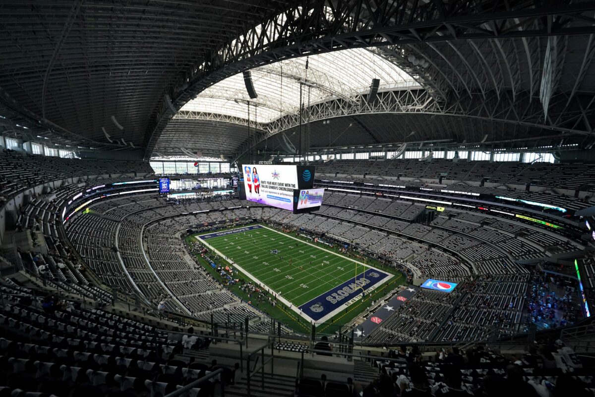 The Cowboys had to close the stadium roof for MNF after metal debris fell onto the field pregame