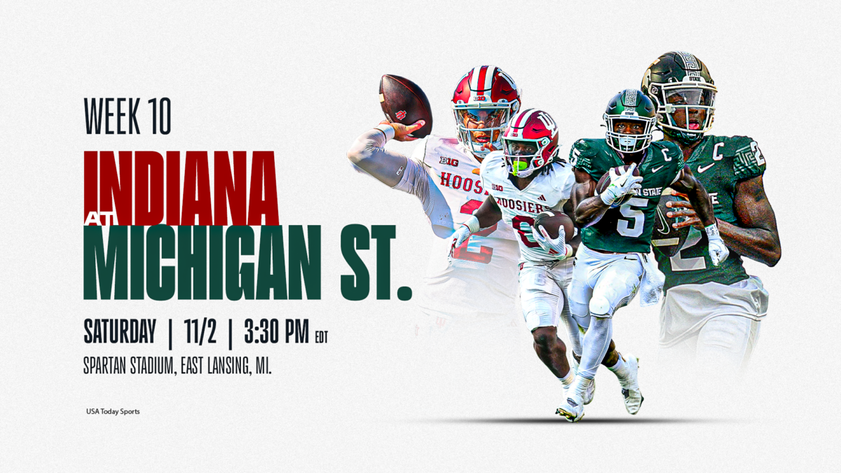 What channel is Michigan State vs. Indiana on today? Time, TV schedule for Week 10 game