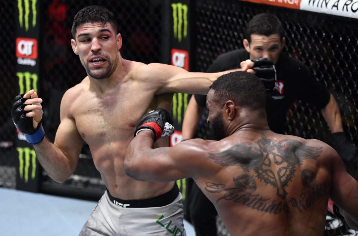 UFC free fight: Vicente Luque taps former champion Tyron Woodley with slick submission