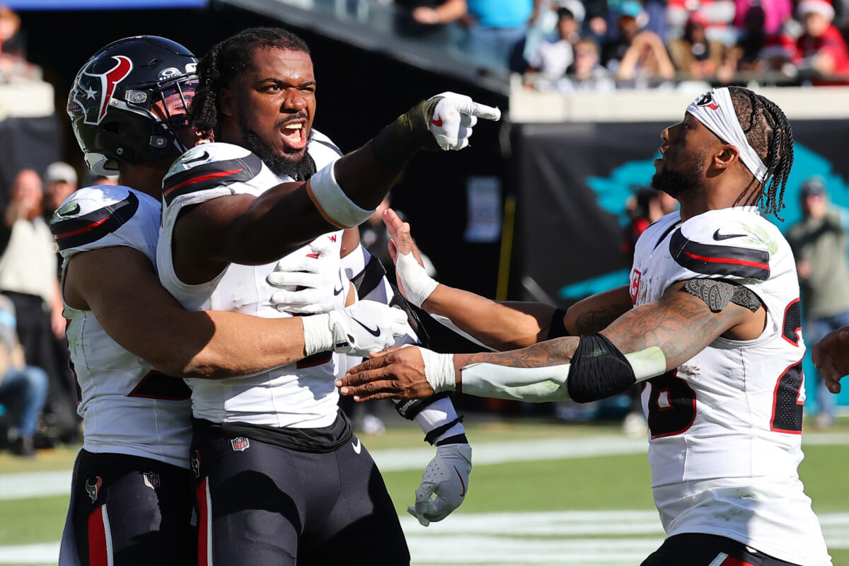 Texans’ Azeez Al-Shaair suspended for hit on Jaguars’ Trevor Lawrence