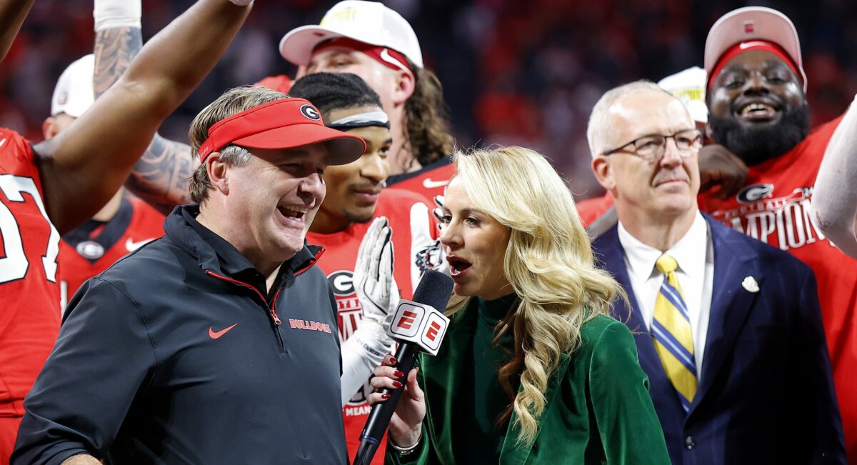 Kirby Smart trolled Greg Sankey to his face during Georgia’s SEC championship celebration