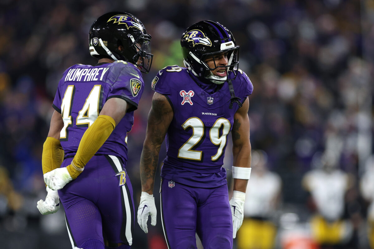 Marlon Humphrey with pick-six off Russell Wilson for Ravens