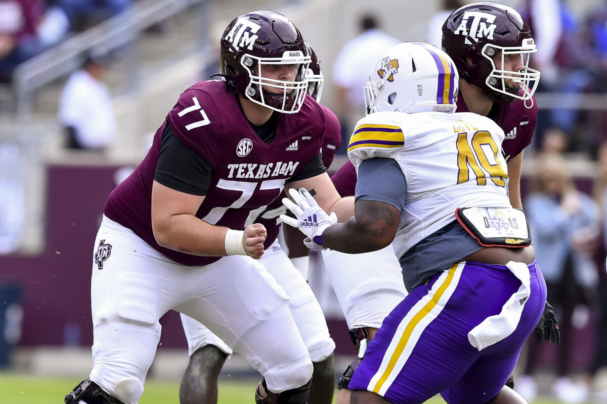 Former Texas A&M offensive lineman Matthew Wykoff reunites with Conner Weigman at Houston