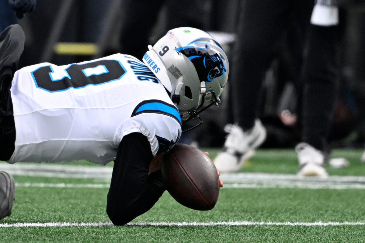 Panthers HC Dave Canales talks about Bryce Young’s fumbles