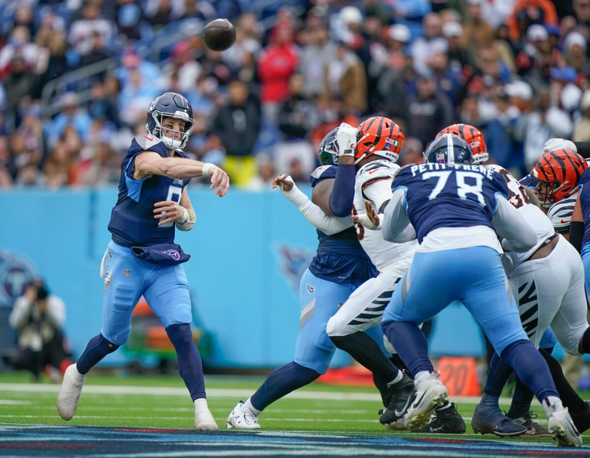 Report: Titans benching Will Levis, Mason Rudolph to start