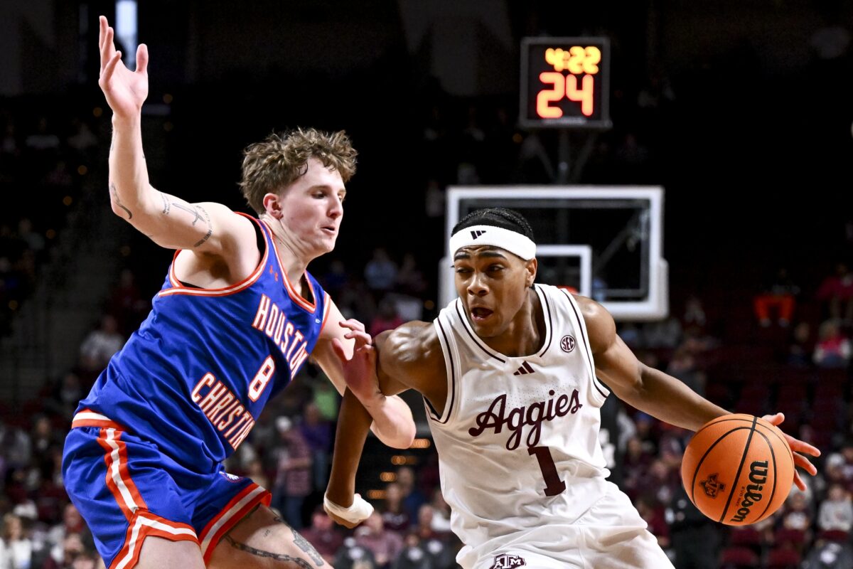 Here are the best photos from No. 12 Texas A&M’s 77-45 win over Houston Christian