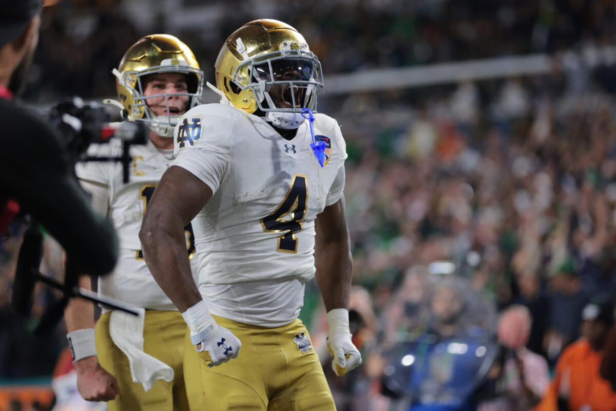 Notre Dame’s Jeremiyah Love is rooting to face this team in the College Football Playoff championship